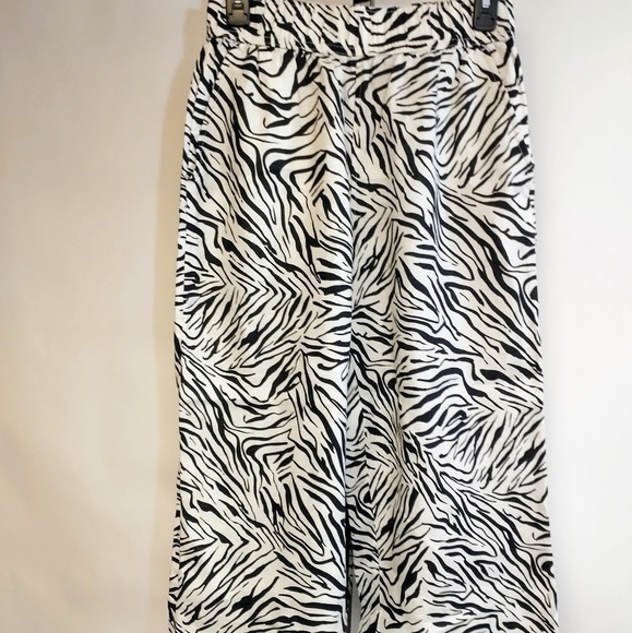 Nicole Miller NY 100% Linen Pull-on Wide Leg Pants Black/White Size S - Picture 5 of 9